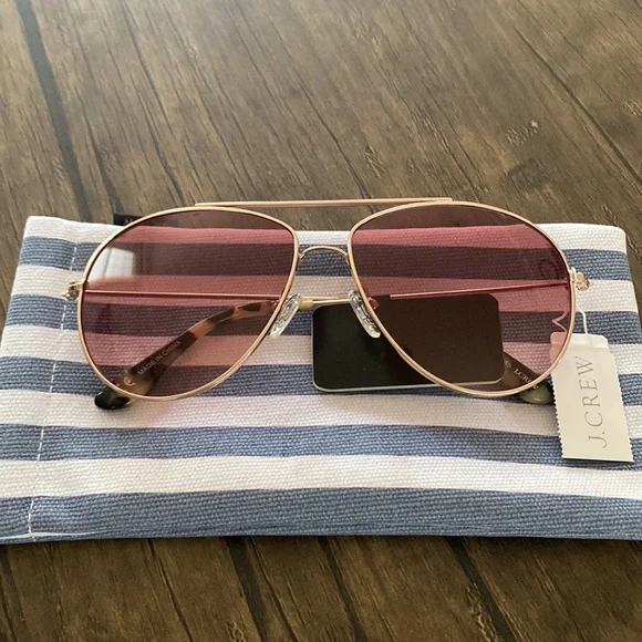 J. Crew Bondi Wire Frame Aviator Sunglasses - Picture 1 of 10